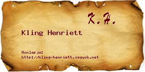 Kling Henriett névjegykártya